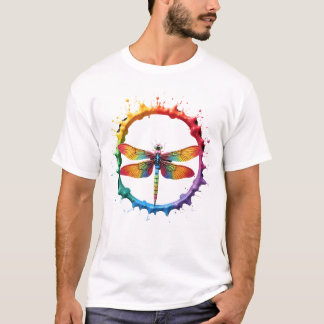 T-shirt Cool Graphic Tie Dye Sunglasses Dragonfly Illustra
