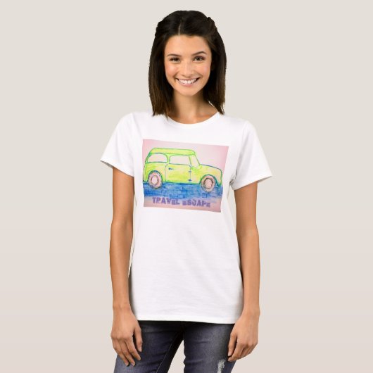 T-shirt Cool Green Voiture évasion (Devant entier)