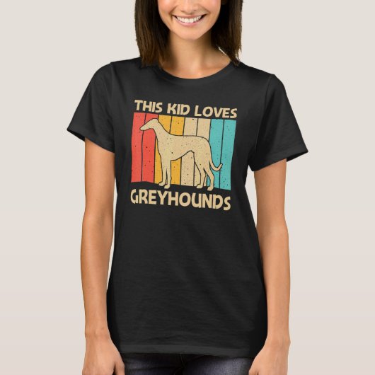 T-shirt Cool Greyhound Pour Enfants Garçons Sighthound Ani (Devant)