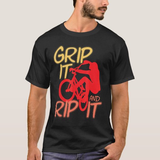 T-shirt Cool Grip It Bmx Et Rip It Bmx équitation Bmx Vélo (Devant)