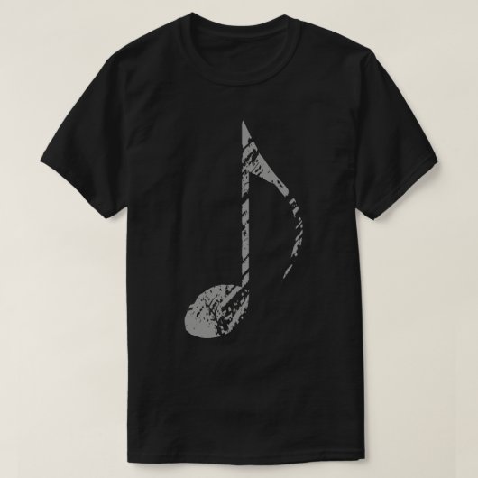 T-shirt Cool Grunge Music Note Gris (Design devant)