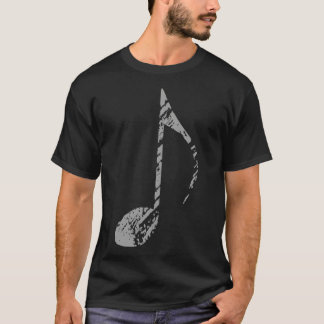 T-shirt Cool Grunge Music Note Gris