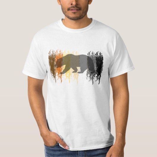 T-shirt Cool Grunge Ours Ombre Gay Pride Ours (Devant)