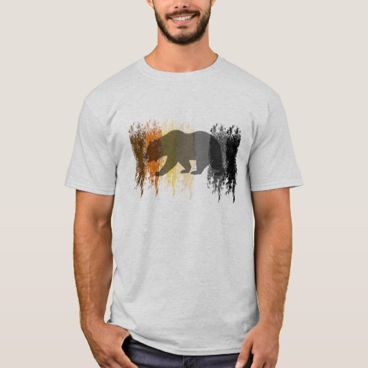 T-shirt Cool Grunge Ours Ombre Gay Pride Ours (Devant)