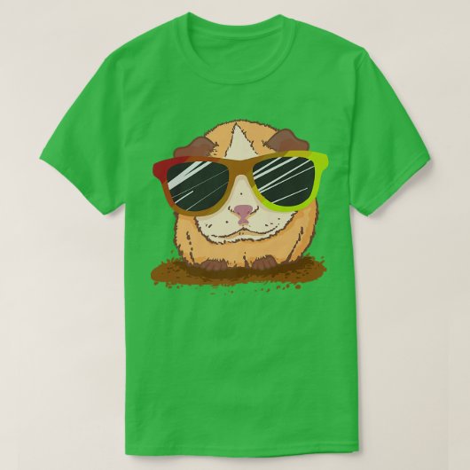 T-shirt Cool guinea pig with sunglasses (Design devant)
