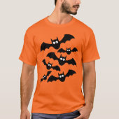 T-shirt Cool Halloween chauves-souris Design Orange (Devant)