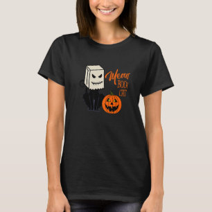 T-shirt Cool Halloween Meow Boo Boo Cat Illustration