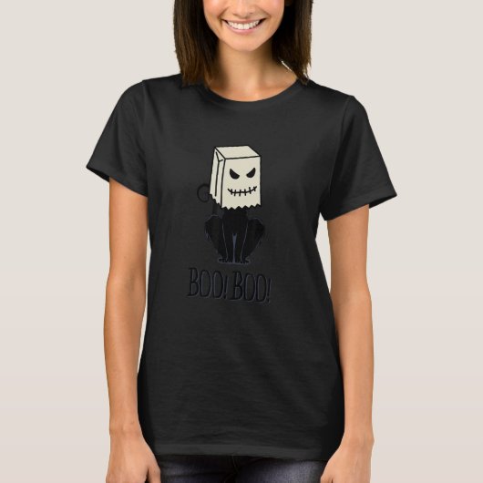 T-shirt Cool Halloween Meow Boo Boo Cat Illustration Graph (Devant)