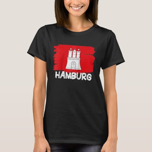 T-shirt Cool Hamburg Flag Raglan Baseball (Devant)