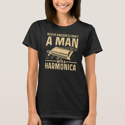 T-shirt Cool Harmonica For Men Boys Harmonica Player (Devant)