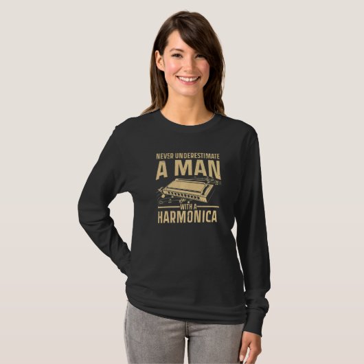 T-shirt Cool Harmonica For Men Boys Harmonica Player Instr (Devant entier)