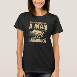 T-shirt Cool Harmonica For Men Boys Harmonica Player Instr