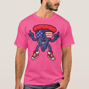 T-shirt Cool Hawaiian Pizza American Drapeau Lunettes de s