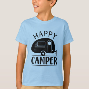 T-shirt cool heureux camper mot art garçons