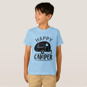 T-shirt cool heureux camper mot art garçons (Devant entier)