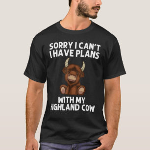 T-shirt Cool Highland Vache Pour Hommes Femmes Scottish Ca