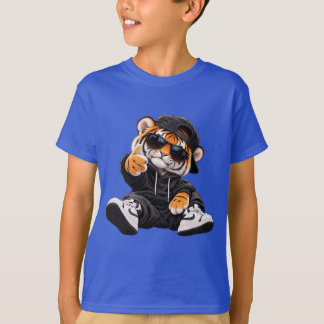 T-shirt Cool Hip Hop Tiger Boys | Tigre mignon ave