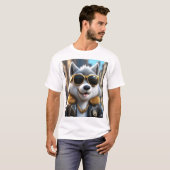 T-shirt Cool, Hip, Loup Fluffy tendance (Devant entier)