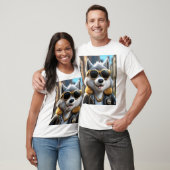 T-shirt Cool, Hip, Loup Fluffy tendance (Unisexe)