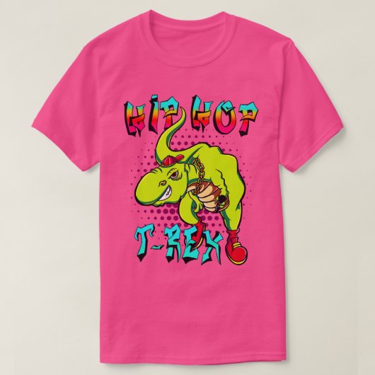 T-shirt Cool HipHop TRex Dinosaur Rap MC (Design devant)