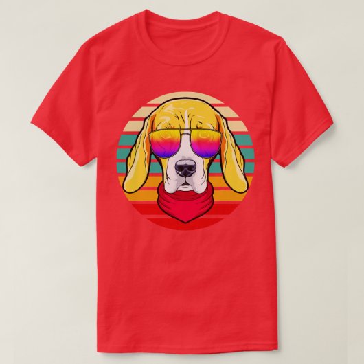 T-shirt Cool Hipster Chien Retro Style (Design devant)