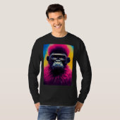 T-shirt Cool Hipster Colorful Gorilla Illustration Graphic (Devant entier)