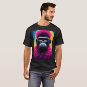 T-shirt Cool Hipster Colorful Gorilla Illustration Graphic (Devant entier)