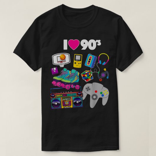 T-shirt Cool I Heart Love 90x27s (Design devant)