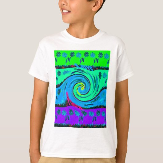 T-shirt Cool I Love Hawaii : Floral Pop Art motif Design (Devant)