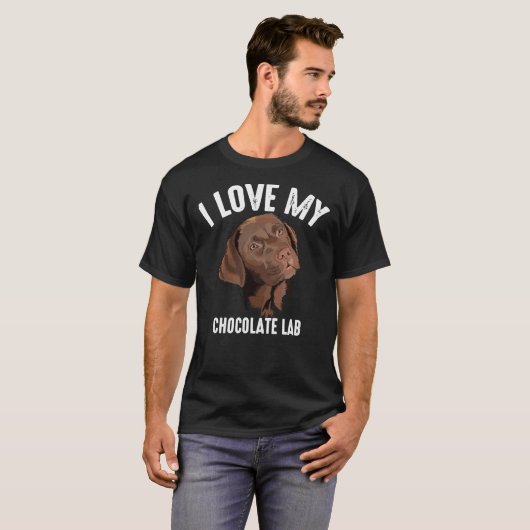 T-shirt Cool I Love My Chocolate Lab Brown Labrador Animau (Devant entier)