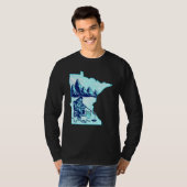 T-shirt Cool Ice Fishing Minnesota Map Shirt For Fishermen (Devant entier)