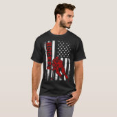 T-shirt Cool Ice Hockey Player Distressed USA American Fla (Devant entier)