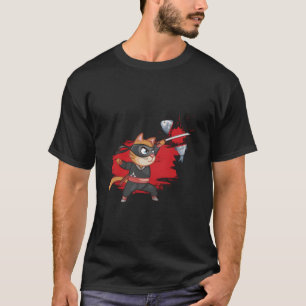 T-shirt Cool japonais Ninja Chat Shuriken Katana Furry Fel