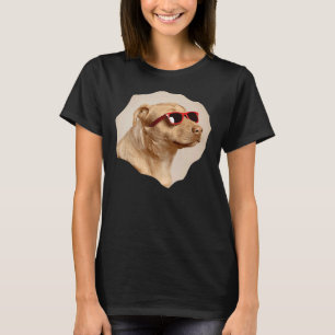 T-shirt Cool Jaune Labrador Chien portant des lunettes de