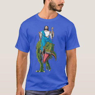 T-shirt Cool Jésus équitation Dinosaur Dino Chrétien Dino