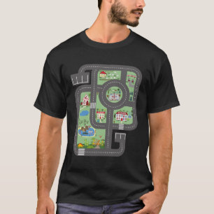 T-shirt Cool Jouer Course Mat Voiture Piste Sur Papa Chemi