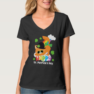 T-shirt Cool Jour de la Saint Patrick Cat Rainbow Lucky Sh