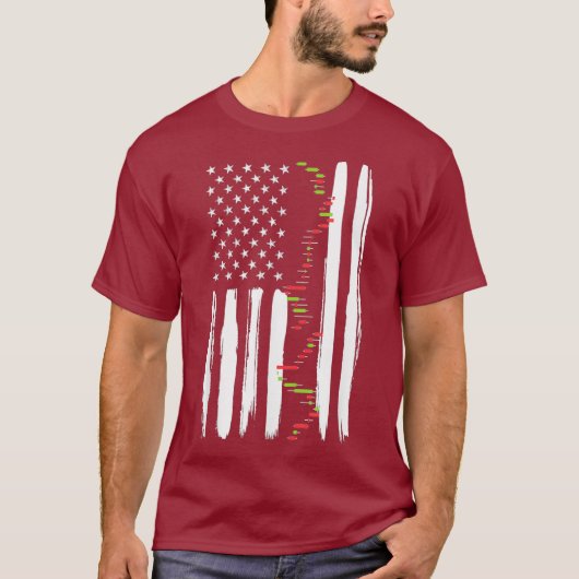 T-shirt Cool Jour-Trader Stocks Trading I American Flag (Devant)