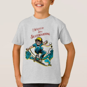 T-shirt Cool Kid Skateboarder Citation amusante Wheelie