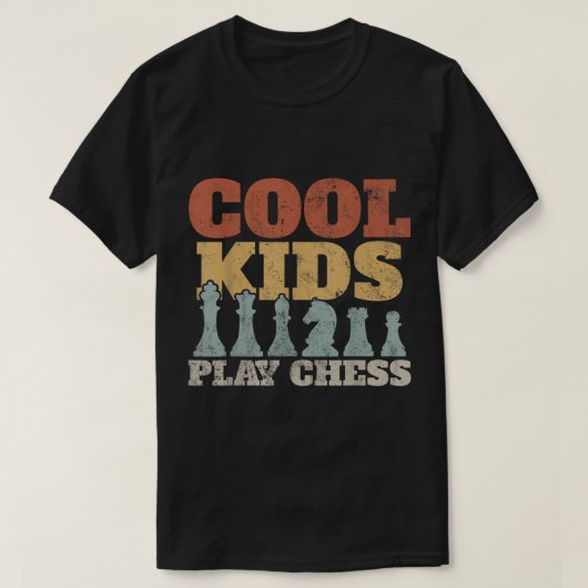 T-shirt Cool Kids Play Chess Design (Design devant)