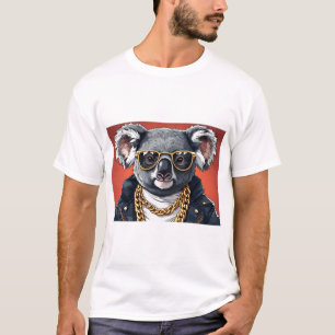 T-shirt Cool Koala Ours En Lunettes De Soleil Avec Arrière