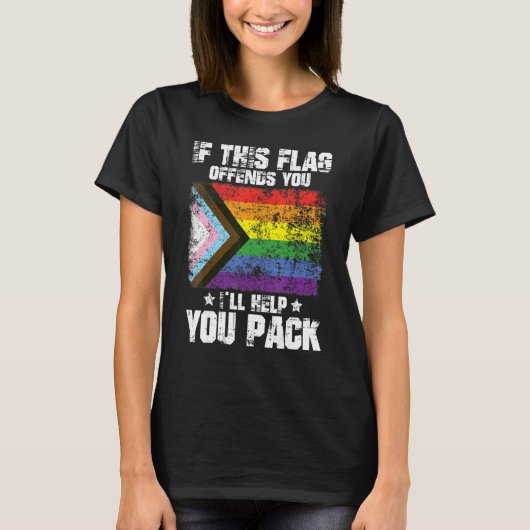 T-shirt Cool LGBTQ Pride If This Flag Offends You I'll Hel (Devant)