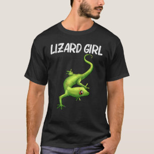 T-shirt Cool Lizard Pour Filles Enfants Gecko Green Reptil