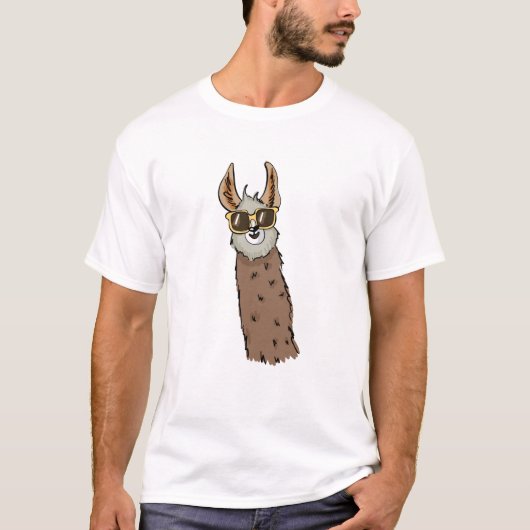 T-shirt Cool Llama avec Shades (Devant)