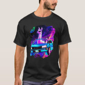 T-shirt Cool Llama Driving Sports Car In Space Alpaca  Lla (Devant)