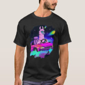 T-shirt Cool Llama Driving Sports Car In Space Alpaca Lla (Devant)