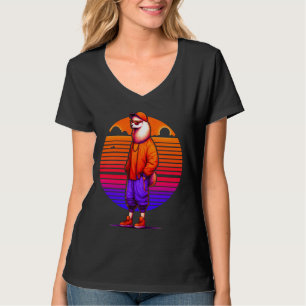 T-shirt Cool Llama Moderne Style Urbain Sunset Art Rétro