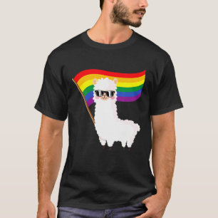 T-shirt Cool Llama Rainbow Drapeau Lgbtqia Gay pride Rainb