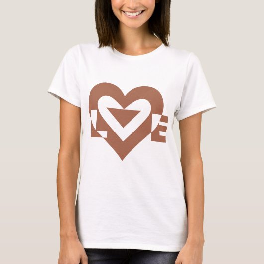 T-shirt Cool Love Graphic, Mocha Brown (Devant)