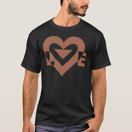 T-shirt Cool Love Graphic, Mocha Brown (Devant)